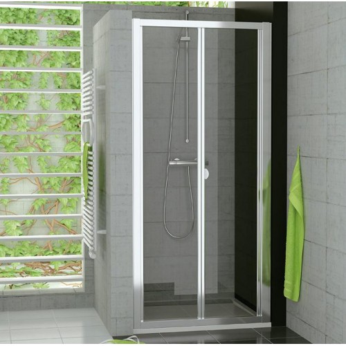 RONAL TOPK TOP-Line zalamovacie dvere 60-80cm, matný elox / Cristal perly TOPKSM10144