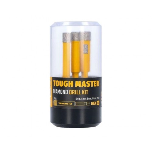 Tough Master TM-DDK5 Sada diamantových vrtákov 5 mm, 6 mm, 8 mm, 10 mm a 12 mm, 5ks