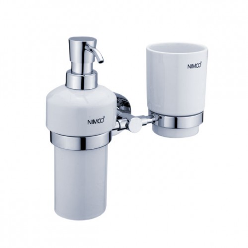 NIMCO UNIX dávkovač mydla 200 ml a držiak pohárika, keramika UN1305831K-26