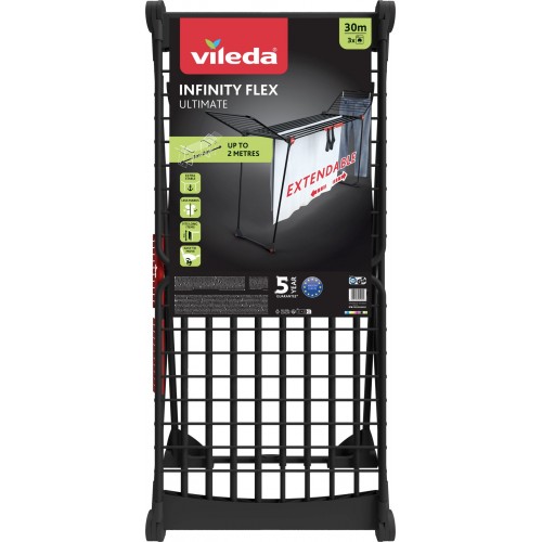 VILEDA Infinity Flex sušiak na bielizeň čierny 30 m 178872 VILEDA Infinity Flex sušiak na bielizeň čierny 30 m 178872