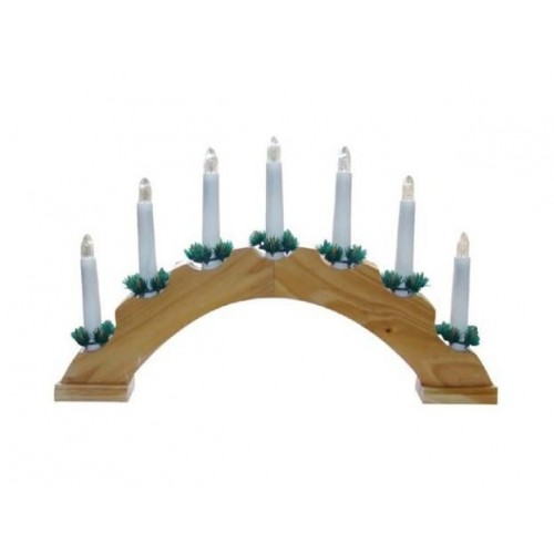 Vianočný svietnik oblúk - DREVENÝ - prírodné drevo, VS791907