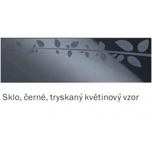 ACO ShowerDrain E odtokový rošt 800 mm, sklo, čierne, kvetinový vzor 9010.57.13