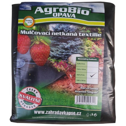 AgroBio netkaná textília 50 g/m2 3,2x5 m, čierna