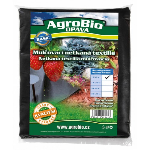 AgroBio netkaná textília 40 g/m2 1,6x10 m, čierna