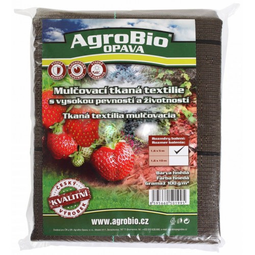 AgroBio tkaná textília 100 g/m2 1,6x10 m, hnedá