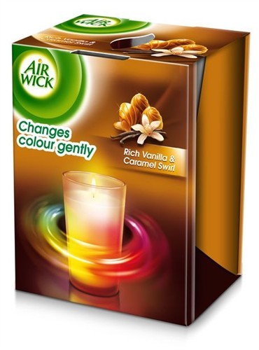 Air Wick sviečka Multicolor Vanilka a Karamelový sen 155 g, 123561 