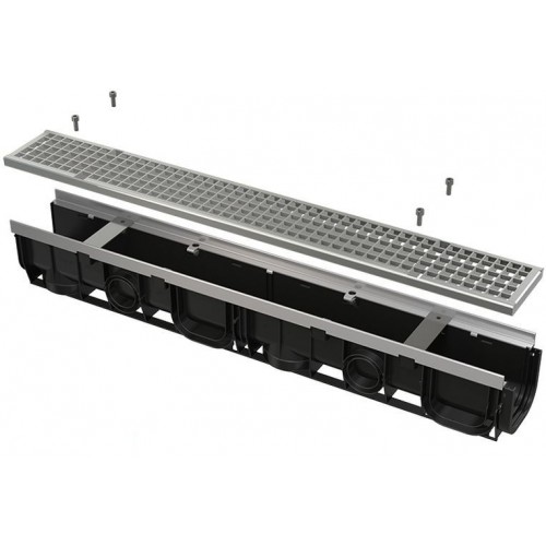 ALCAPLAST Profi Vonkajší žľab 1000 mm, pozinkovaný rám + pozinkovaný rošt AVZ103-R104