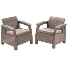 ALLIBERT CORFU DUO SET Kreslo 2 ks, 75 x 70 x 79cm, cappuccino/piesková 17197993
