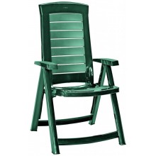 ALLIBERT ARUBA Záhradná stolička polohovacia, 61 x 72 x 110 cm, tmavo zelená 17180080
