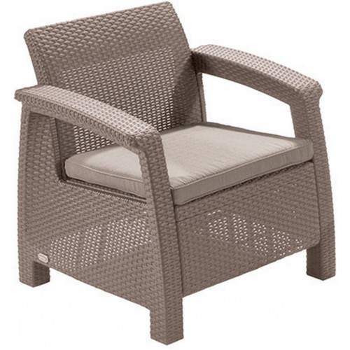 ALLIBERT CORFU Kreslo, 75 x 70 x 79 cm, cappuccino/piesková 17197358 ALLIBERT CORFU Kreslo, 75 x 70 x 79 cm, cappuccino/piesková 17197358