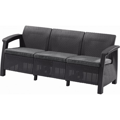 ALLIBERT CORFU LOVE SEAT MAX Pohovka, 182 x 70 x 79cm, grafit/sivá 17197959