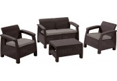 ALLIBERT CORFU Set záhradný, hnedá/sivo-béžová 17197361