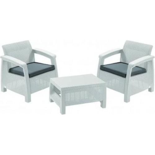 ALLIBERT CORFU WEEKEND záhradný set, biela/sivá 17197786 ALLIBERT CORFU WEEKEND záhradný set, biela/sivá 17197786