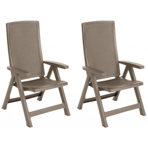 ALLIBERT MONTREAL Záhradná stolička polohovacia 2ks, 63 x 67 x 111 cm, cappuccino 17201891