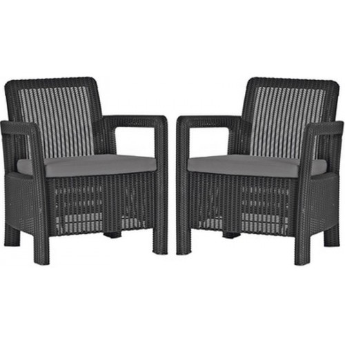 ALLIBERT TARIFA 2x Kreslo záhradné, 71 x 69 x 79cm, grafit/sivá 17203401 ALLIBERT TARIFA 2x Kreslo záhradné, 71 x 69 x 79cm, grafit/sivá 17203401
