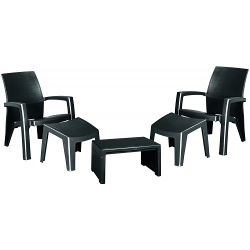 Allibert Záhradný set LAGO MAXI relax antracit 218107