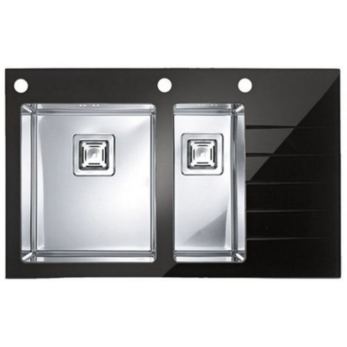 ALVEUS CRYSTALIX 20 kuchynský drez, 860 x 540 mm, ľavý, čierna 1099641