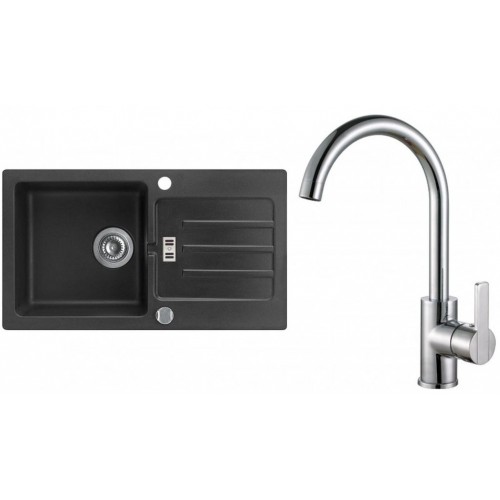 ALVEUS Set VICTORIA 30 drez 780x435 mm + batéria TONIA, čierna + chróm
