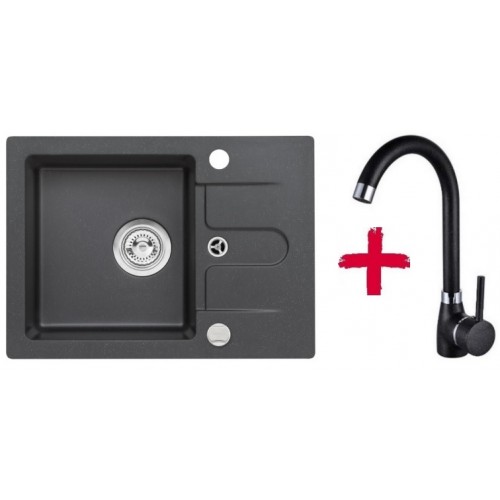 ALVEUS set drez granitový Cortina 10 čierny + batérie Betty čierna