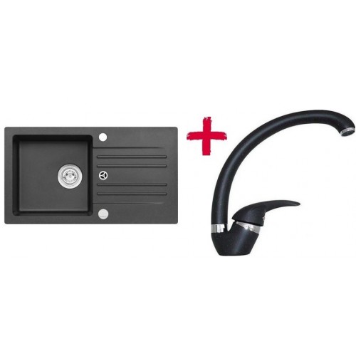 ALVEUS set drez granitový Cortina 140 čierny + batérie Diana čierna