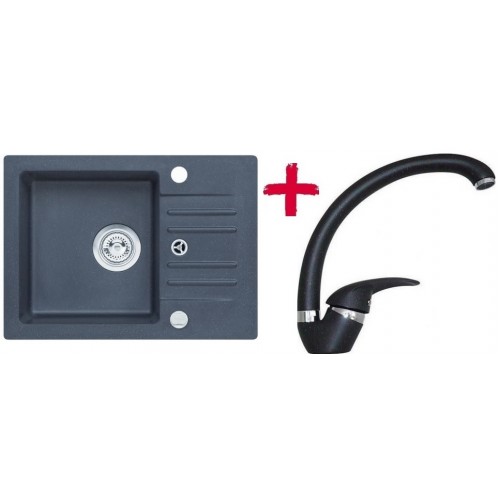 ALVEUS set drez granitový Cortina 40 čierny + batérie Diana čierna