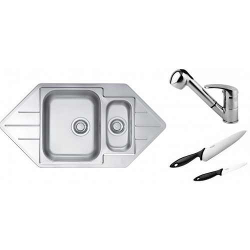 ALVEUS Set drez Line 40 nerez + batérie Oaza II chróm + 2 nože Fiskars ZADARMO