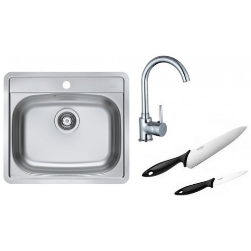 ALVEUS Set drez More 10 nerez + batérie Tessa chróm + 2 nože Fiskars ZADARMO