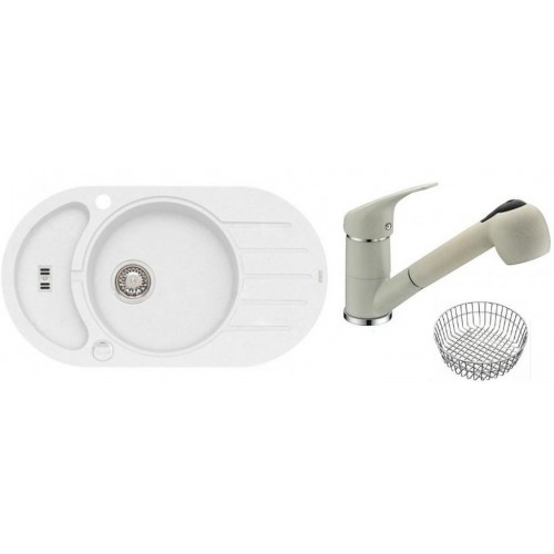 ALVEUS set drez Niagara 50 white + batérie Bora Bora white + odkvapkávací košík Zadarmo