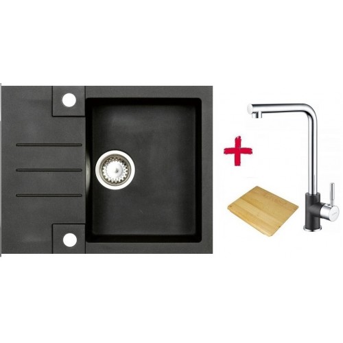 ALVEUS set drez Rock 30 black + doska na krájanie + batérie Sumatra black