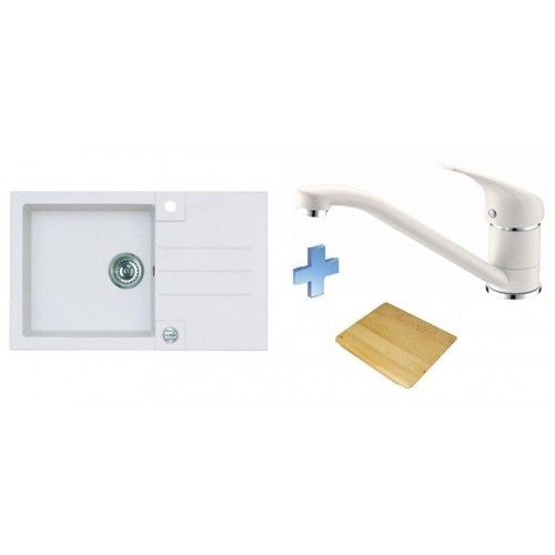 ALVEUS set drez Rock 130 white + doska na krájanie + batéria Rapa Nui white