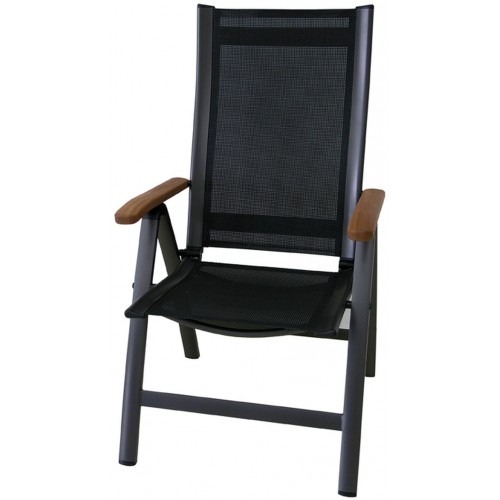 SUN GARDEN ASS COMFORT polohovacie kreslo, antracit / čierna 67/201