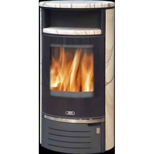 ABX Atlantik 7, krbové kachle na drevo, čierny plech + pieskovec, vrátane hornej dosky ABX Atlantik 7, krbové kachle na drevo, čierny plech + pieskovec, vrátane hornej dosky