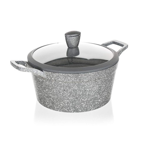 BANQUET GRANITE Kastról s nepriľnavým povrchom 28 cm, so sklenenou pokrievkou 40050828 BANQUET GRANITE Kastról s nepriľnavým povrchom 28 cm, so sklenenou pokrievkou 40050828