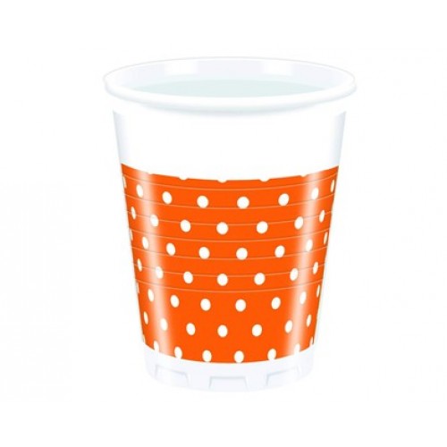 PROCOS Nápojový pohárik 200 ml, 8 KS Orange Dots 4483212