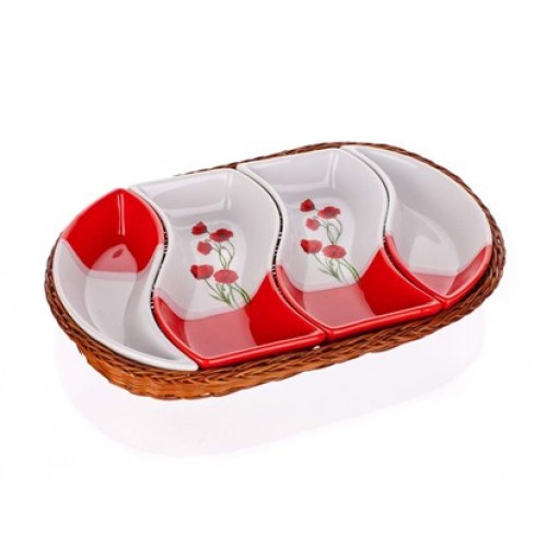 BANQUET 4d tácku v košíku 30,5cm Red Poppy OK 601559RP BANQUET 4d tácku v košíku 30,5cm Red Poppy OK 601559RP