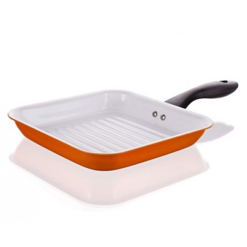 BANQUET Panvica steak 24 cm FINEZZA oranž s vnútornou keram.povrch.úprav. 40FIN24OR