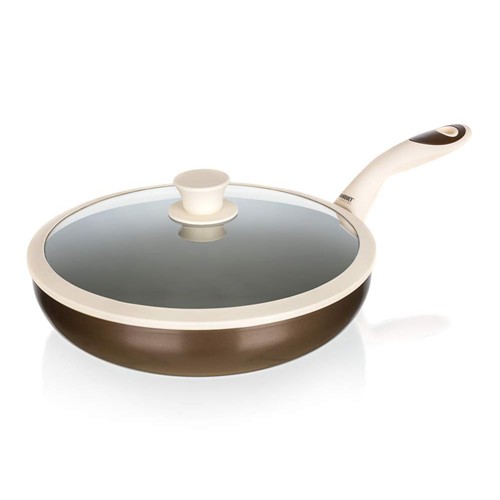 BANQUET CONTRA Panvica WOK s nepriľnavým povrchom 28 x 8 cm, so sklenenou pokrievkou, indu
