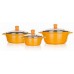 BANQUET Sada hrncov s pokrievkou 3KS 16 + 20 + 24 cm Gourmet Ceramia ORANGE