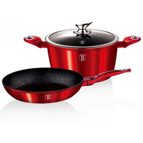 BERLINGERHAUS Burgundy Metallic Line Sada riadu s mramorovým povrchom 3 ks BH-1291