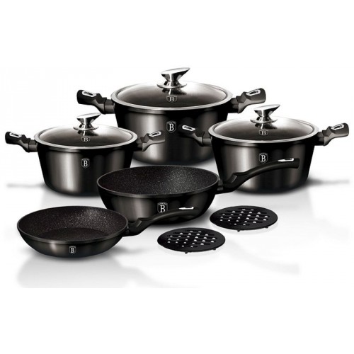 BERLINGERHAUS Royal Black Metallic Line Sada riadu s mramorovým povrchom 10 ks BH-1663