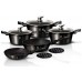 BERLINGERHAUS Royal Black Metallic Line Sada riadu s mramorovým povrchom 10 ks BH-1663