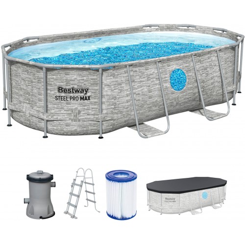 BESTWAY Power Steel Swim Vista Bazénový set 427 x 250 x 100 cm, kartušová filtrácia 56714