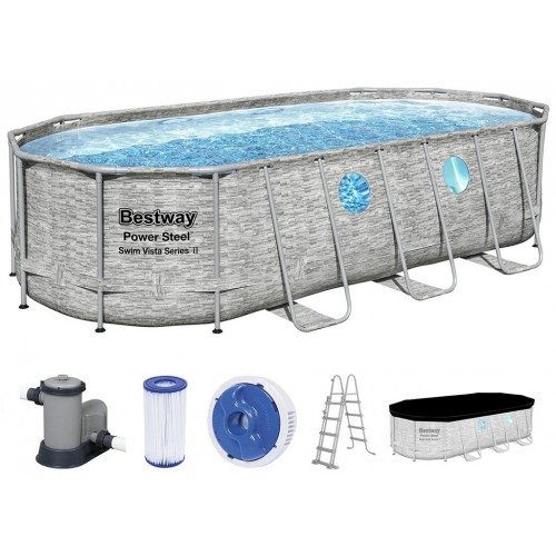 BESTWAY Power Steel Swim Vista Bazénový set 549 x 274 x 122 cm, kartušová filtrácia 56716