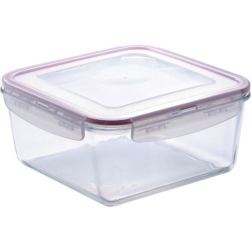 BERGNER Dóza na potraviny s klip viečkom štvorcová sklenená 3,3 L BG-3632