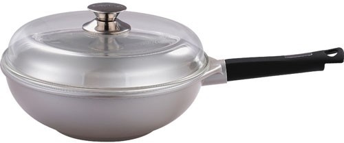 BERGNER Panvica WOK s nepriľnavým povrchom a pokrievkou 28 cm, SILVER EDGE BG-6704 BERGNER Panvica WOK s nepriľnavým povrchom a pokrievkou 28 cm, SILVER EDGE BG-6704