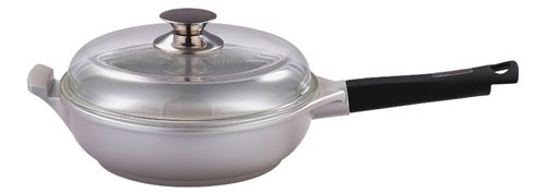 BERGNER Panvica hlboká s nepriľnavým povrchom a pokrievkou 24 cm, SILVER EDGE BG-6705