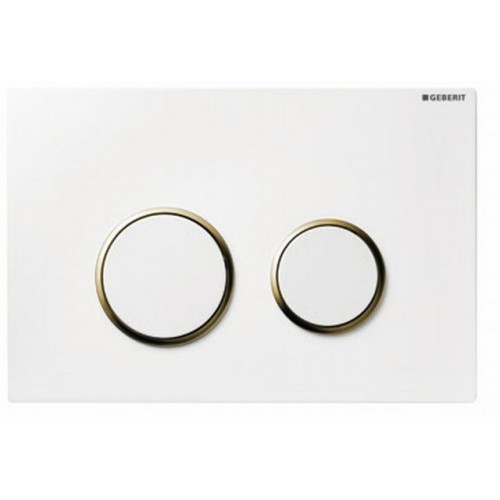 GEBERIT - ovládacie tlačidlo SIGMA 20, plast, biela / pozlátená 115.778.KK.1