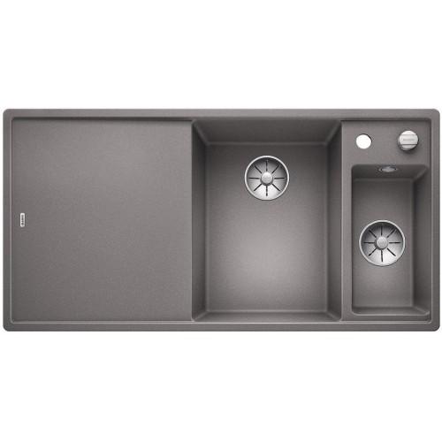 BLANCO AXIA III 6 S-F InFino SILGRANIT aluminium sklen.deska drez vpravo s exc. 523491