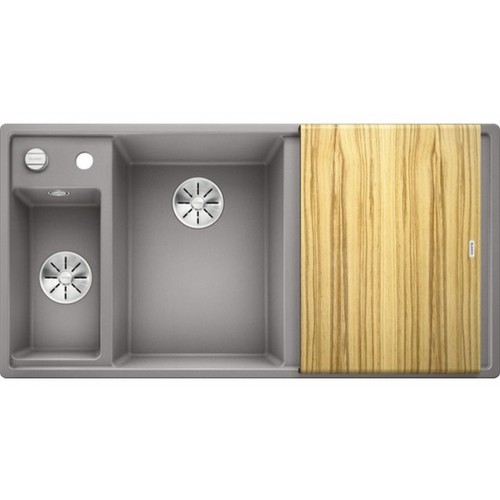 BLANCO Axia III 6 S InFino drez, s excentrom Silgranit, ľavý, aluminium 524645