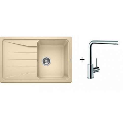 BLANCO Set drez SONA 45 S SILGRANIT béžová champagne + batéria MILA chróm BLANCO Set drez SONA 45 S SILGRANIT béžová champagne + batéria MILA chróm